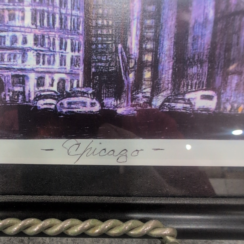 Ken Moriarty Signed Chicago Cityscape Limited Edition Print #2001 Framed Art - Picture 3 of 8